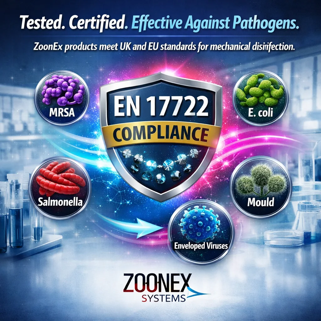 ZoonEx Systems EN 17722 pathogen compliance graphic